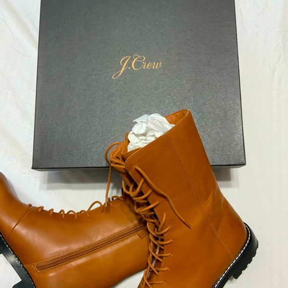 New Jcrew Gwen lug-sole leather lace-up tall shaft boots - Picture 6 of 7